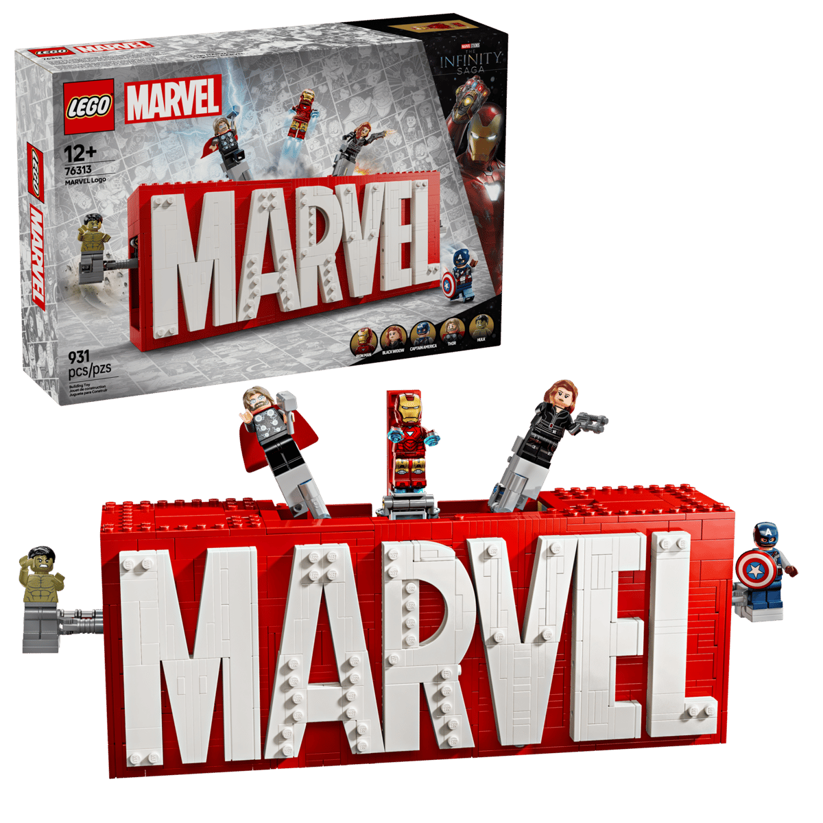 LEGO(R) SUPER HEROES 76313 Logo MARVEL z minifigurkami
