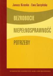 Okładka książki Bezrobocie Niepełnosprawność Potrzeby