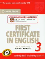 Opakowanie Cambridge First Certificate in English 3 without answers