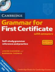 Cambridge Grammar for First Certificate with answers + CD. Autor: Hashemi Louise, Thomas Barbara. Dadada.pl Okładka książki Cambridge Grammar for First Certificate with answers + CD