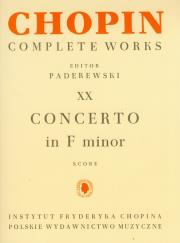 Chopin Complete Works XX Concerto in F minor. Wydawca: Polskie Wydawnictwo Muzyczne. Dadada.pl Opakowanie Chopin Complete Works XX Concerto in F minor