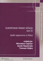 Okładka książki Europejskie prawo spółek tom 4