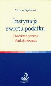 Okładka książki Instytucja zwrotu podatku