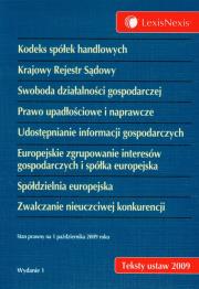 Kodeks Spółek Handlowych Krajowy Rejestr Sądowy Swoboda działalności gospodarczej Prawo upadłościowe i naprawcze Udostępnienie informacji gospodarczych Europejskie zgrupowanie interesów gospodarczych i spółka europejska Spółdzielnia europejska. Autor:   Praca zbiorowa. Dadada.pl Okładka książki Kodeks Spółek Handlowych Krajowy Rejestr Sądowy Swoboda działalności gospodarczej Prawo upadłościowe i naprawcze Udostępnienie informacji gospodarczych Europejskie zgrupowanie interesów gospodarczych i spółka europejska Spółdzielnia europejska