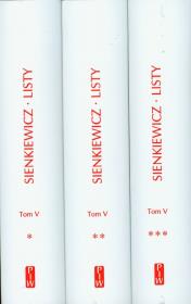 Okładka książki Listy Tom V cz.1/2/3 TW - Henryk Sienkiewicz