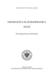 Opakowanie Onomastica Slavogermanica XXVII