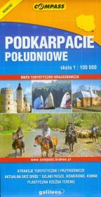 Podkarpacie Południowe mapa turystyczno krajoznawcza 1: 100 000. Autor:   Praca zbiorowa. Dadada.pl Okładka książki Podkarpacie Południowe mapa turystyczno krajoznawcza 1: 100 000