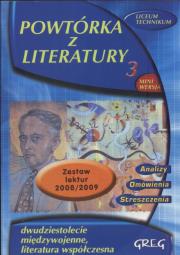 Okładka książki Powtórka z literatury LO 3 GREG