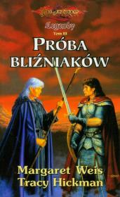 Próba bliźniaków. Autor: Tracy Hickman. Dadada.pl Okładka książki Próba bliźniaków