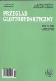 Opakowanie Przegląd Glottodydaktyczny tom  24/2008