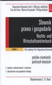 Słownik prawa i gospodarki polsko niemiecki. Autor: Banaszak Bogusław. Dadada.pl Okładka książki Słownik prawa i gospodarki polsko niemiecki