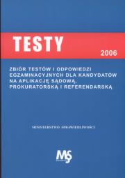 Testy 2006-2007 z odpowiedziami na aplikację sądową, prokuratorską i referendarską. Wydawca: LexisNexis. Dadada.pl Opakowanie Testy 2006-2007 z odpowiedziami na aplikację sądową, prokuratorską i referendarską