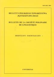 Opakowanie Biuletyn Polskiego Towarzystwa Językoznawczego t.66