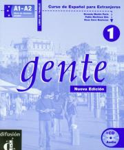 Gente 1 Zeszyt ćwiczeń + CD. Autor: Peris Martin Ernesto, Gila Martinez Pablo, Baulenas Sans Neus. Dadada.pl Okładka książki Gente 1 Zeszyt ćwiczeń + CD