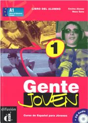 Gente Joven 1 Podręcznik + CD. Autor: Alonso Encina, Baulenas Sans Neus. Dadada.pl Okładka książki Gente Joven 1 Podręcznik + CD