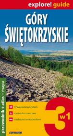Góry Świętokrzyskie 3w1 przewodnik + atlas + mapa laminowana. Autor: praca zbiorowa. Dadada.pl Okładka książki Góry Świętokrzyskie 3w1 przewodnik + atlas + mapa laminowana