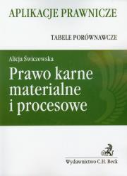 Prawo karne materialne i procesowe. Tabele... Autor: Świczewska Alicja. Dadada.pl Okładka książki Prawo karne materialne i procesowe. Tabele..