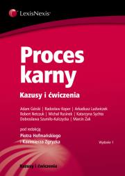Proces karny Kazusy i ćwiczenia. Autor: Adam Podgórski, Koper Radosław, Ludwiczek Arkadiusz, Netczuk Robert, Michał Rusinek, Sychta Katarzyna. Dadada.pl Okładka książki Proces karny Kazusy i ćwiczenia
