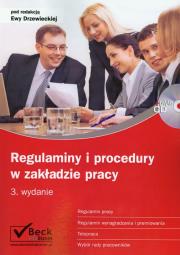 Regulaminy i procedury w zakładzie pracy + CD. Wydawca: C.H. Beck. Dadada.pl Opakowanie Regulaminy i procedury w zakładzie pracy + CD