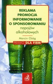 Okładka książki Reklama promocja informowanie o sponsorowaniu napojów alkoholowych