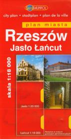 Rzeszów Jasło Łańcut plan miasta 1:18 000. Autor: Opracowanie zbiorowe. Dadada.pl Okładka książki Rzeszów Jasło Łańcut plan miasta 1:18 000