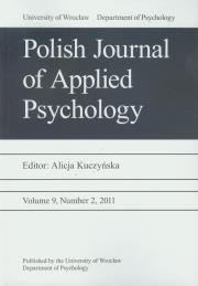 Okładka książki Polish Journal of Applied Psychology vol 9 nr 2 2011
