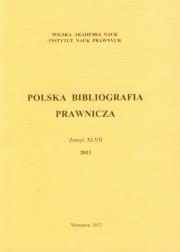 Opakowanie Polska Bibliografia Prawnicza 2011 Zeszyt XLVII