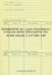 Opakowanie Uniwersytet im. Adama Mickiewicza w oczach służb specjalnych PRL