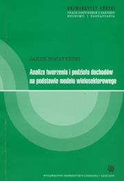 Okładka książki Analiza tworzenia i podziału dochodów na podstawie modelu wielosektorowego