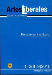 Artes Liberales 1-2(8-9) 2010 Romantyzm i edukacja. Wydawca: Akademia Humanistyczna im. A. Gieysztora. Dadada.pl Opakowanie Artes Liberales 1-2(8-9) 2010 Romantyzm i edukacja