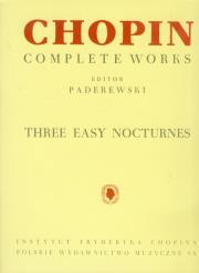 Chopin -Trzy łatwe nokturny. Autor: Ludwik Bronarski Ignacy Jan Paderewski Józef Turczyński. Dadada.pl Okładka książki Chopin -Trzy łatwe nokturny