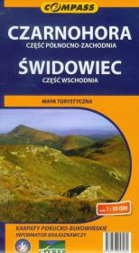 Czarnohora część północno-zachodnia Świdowiec część wschodnia mapa turystyczna. Wydawca: Compass. Dadada.pl Opakowanie Czarnohora część północno-zachodnia Świdowiec część wschodnia mapa turystyczna