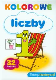 Kolorowe liczby 32 naklejki. Autor: praca zbiorowa. Dadada.pl Okładka książki Kolorowe liczby 32 naklejki