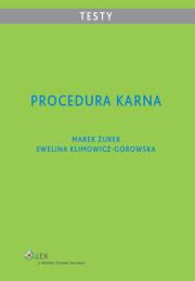 Procedura karna Testy. Autor: Klimowicz-Górowska Ewelina, Żurek Marek. Dadada.pl Okładka książki Procedura karna Testy