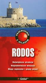 Przewodnik z atlasem Rodos. Autor: Hannigan Des. Dadada.pl Okładka książki Przewodnik z atlasem Rodos