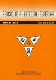 Opakowanie Psychologia Etologia Genetyka Tom 26/2012