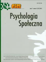 Opakowanie Psychologia Społeczna tom 7 nr 2 (21) 2012
