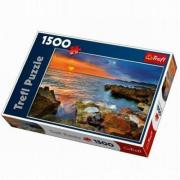 Okładka książki Puzzle 1500 Wybrzeże Hiszpanii TREFL
