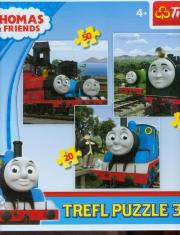 Okładka książki Puzzle 3w1 Tomek i przyjaciele Razem raźniej TREFL