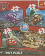 Okładka książki Puzzle 4w1 Auta wyruszamy w podróż TREFL