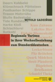 Okładka książki Regionale Variantz in ihrer Wechselbeziehung zum Standarddeutschen