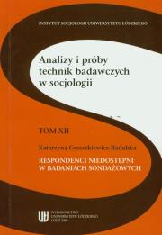 Okładka książki Respondenci niedostępni w badaniach sondażowych