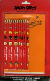 Opakowanie Angry Birds Kredki 12 kolorów + 20 kolorowych kartkek