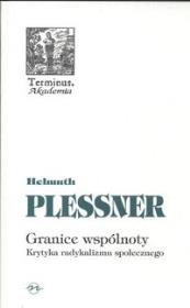 Granice wspólnoty. Autor: Helmuth Plessner. Dadada.pl Okładka książki Granice wspólnoty