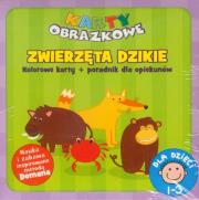 Karty obrazkowe Dzikie zwierzęta. Autor: OPRACOWANIE  ZBIOROWE. Dadada.pl Okładka książki Karty obrazkowe Dzikie zwierzęta