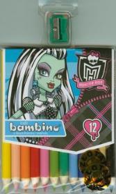 Opakowanie Kredki Monster High drewniane 12 kolorów z temperówką