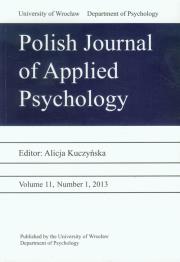 Okładka książki Polish Journal of Applied Psychology Volume 11 Number 2 2013