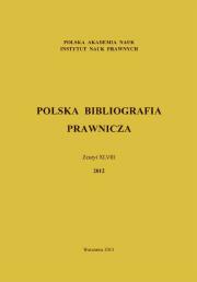 Opakowanie Polska Bibliografia Prawnicza Zeszyt XLVIII