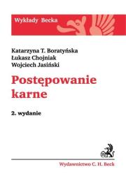 Postępowanie karne. Autor: Boratyńska Katarzyna T., Chojniak Łukasz, Jasiński Wojciech. Dadada.pl Okładka książki Postępowanie karne