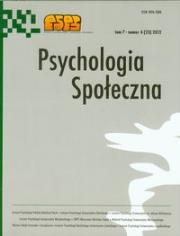 Opakowanie Psychologia Społeczna tom 7 nr 4 (23) 2012
